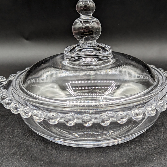 Imperial Glass Candlewick Covered Butter Dish - Picture 2 of 6